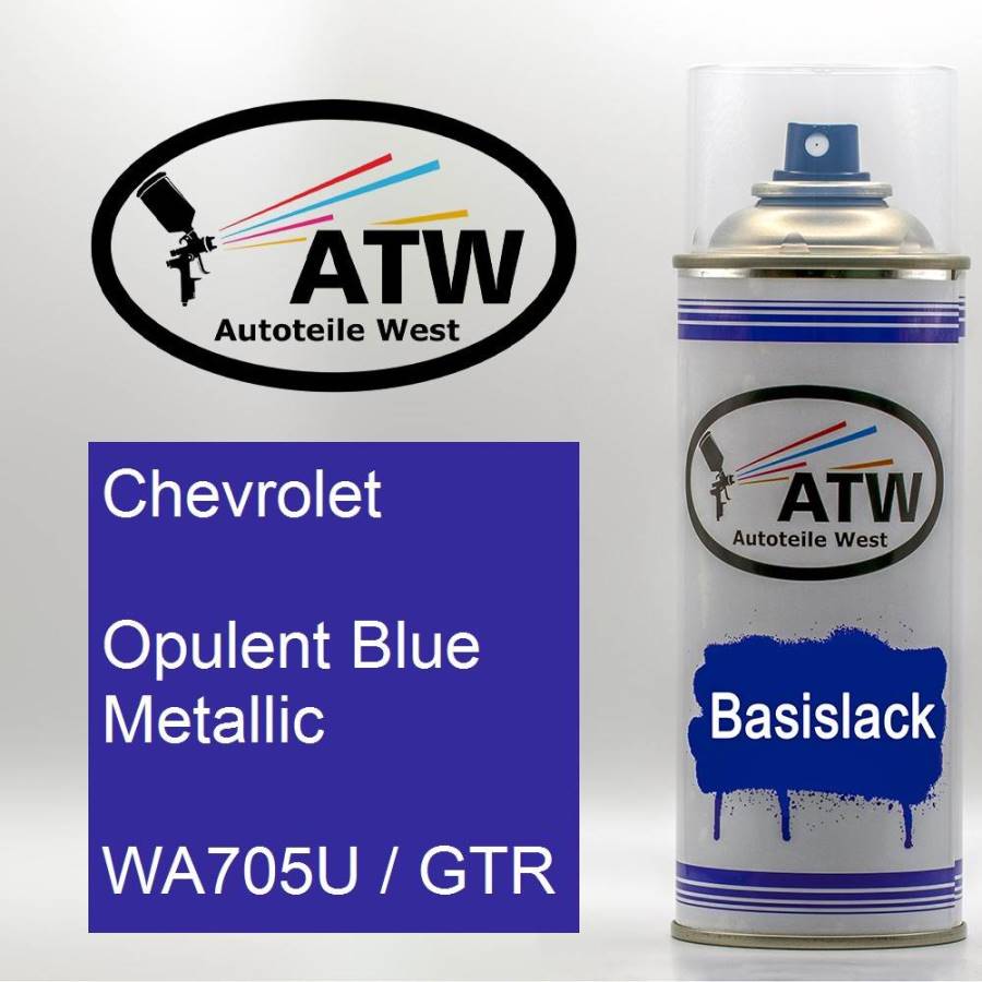 Chevrolet, Opulent Blue Metallic, WA705U / GTR: 400ml Sprühdose, von ATW Autoteile West.